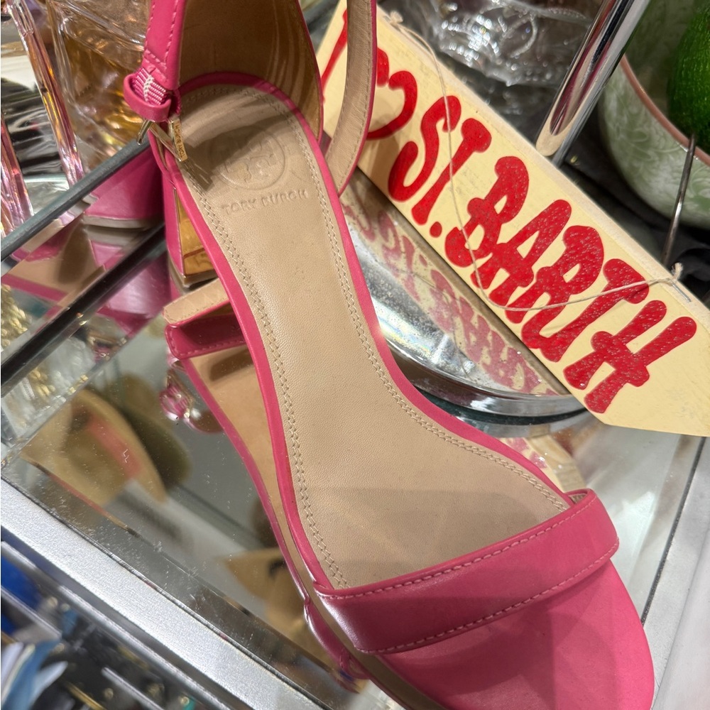 Tory Burch Pink Sandals Block Kitten